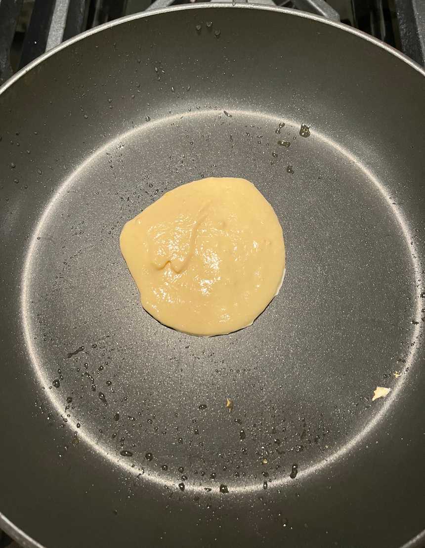 batter scooped in pan