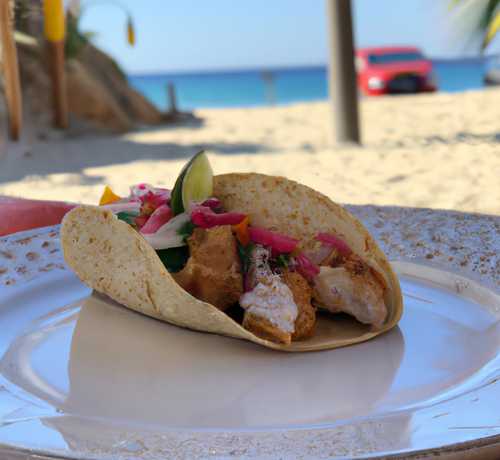 Fish tacos on the beach